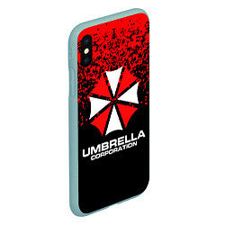 Чехол iPhone XS Max матовый Umbrella Corporation, цвет: 3D-мятный — фото 2