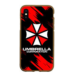 Чехол iPhone XS Max матовый Umbrella Corporation, цвет: 3D-коричневый