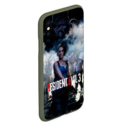 Чехол iPhone XS Max матовый RESIDENT EVIL 3, цвет: 3D-темно-зеленый — фото 2