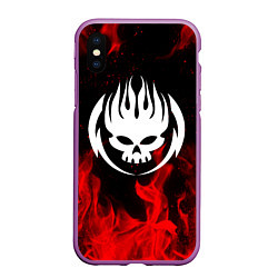 Чехол iPhone XS Max матовый THE OFFSPRING, цвет: 3D-фиолетовый