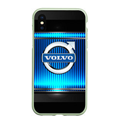 Чехол iPhone XS Max матовый VOLVO, цвет: 3D-салатовый