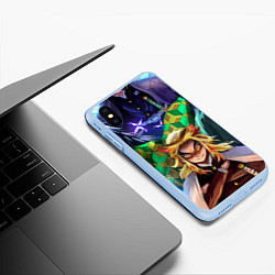 Чехол iPhone XS Max матовый KIMETSU NO YAIBA, цвет: 3D-голубой — фото 2