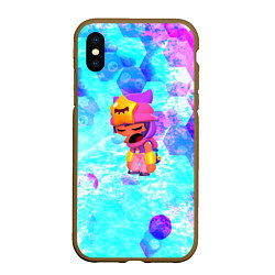 Чехол iPhone XS Max матовый BRAWL STARS SANDY, цвет: 3D-коричневый