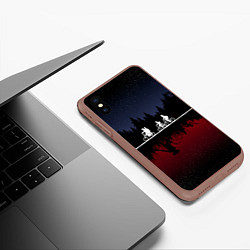 Чехол iPhone XS Max матовый Очень странные дела, цвет: 3D-коричневый — фото 2