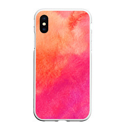 Чехол iPhone XS Max матовый Краски, цвет: 3D-белый