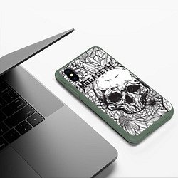 Чехол iPhone XS Max матовый Megadeth, цвет: 3D-темно-зеленый — фото 2