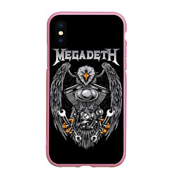 Чехол iPhone XS Max матовый Megadeth, цвет: 3D-розовый