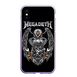 Чехол iPhone XS Max матовый Megadeth, цвет: 3D-светло-сиреневый