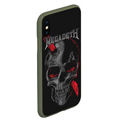 Чехол iPhone XS Max матовый Megadeth, цвет: 3D-темно-зеленый — фото 2