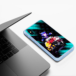 Чехол iPhone XS Max матовый Brawl Stars CROW, цвет: 3D-голубой — фото 2