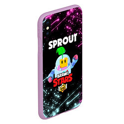 Чехол iPhone XS Max матовый BRAWL STARS SPROUT, цвет: 3D-сиреневый — фото 2