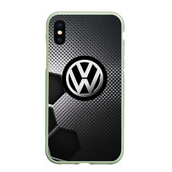 Чехол iPhone XS Max матовый VOLKSWAGEN, цвет: 3D-салатовый