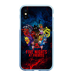 Чехол iPhone XS Max матовый Five Nights At Freddys, цвет: 3D-голубой