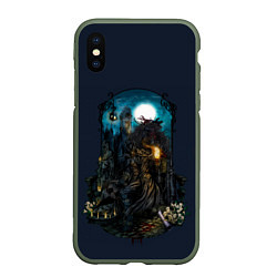 Чехол iPhone XS Max матовый Bloodborne, цвет: 3D-темно-зеленый