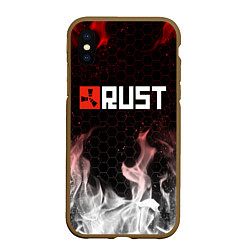 Чехол iPhone XS Max матовый RUST, цвет: 3D-коричневый