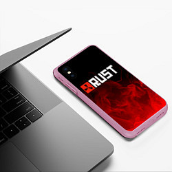 Чехол iPhone XS Max матовый RUST, цвет: 3D-розовый — фото 2