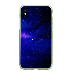 Чехол iPhone XS Max матовый КОСМОС, цвет: 3D-салатовый