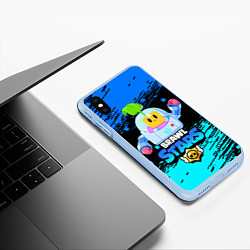 Чехол iPhone XS Max матовый Brawl Stars SPROUT, цвет: 3D-голубой — фото 2