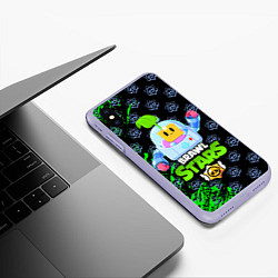 Чехол iPhone XS Max матовый BRAWL STARS SPROUT, цвет: 3D-светло-сиреневый — фото 2