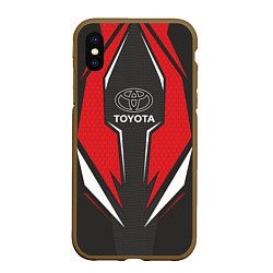 Чехол iPhone XS Max матовый Toyota Driver team Red, цвет: 3D-коричневый