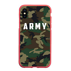 Чехол iPhone XS Max матовый ARMY, цвет: 3D-красный