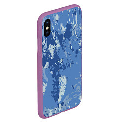 Чехол iPhone XS Max матовый КАМУФЛЯЖ BLUE, цвет: 3D-фиолетовый — фото 2