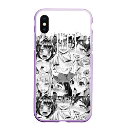 Чехол iPhone XS Max матовый AHEGAO, цвет: 3D-сиреневый