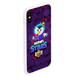 Чехол iPhone XS Max матовый Brawl Stars Mr P, цвет: 3D-белый — фото 2