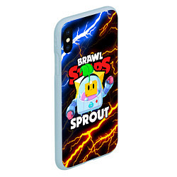 Чехол iPhone XS Max матовый BRAWL STARS SPROUT, цвет: 3D-голубой — фото 2