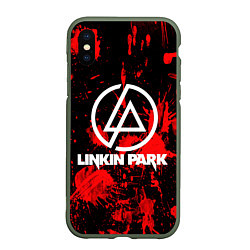 Чехол iPhone XS Max матовый Linkin Park, цвет: 3D-темно-зеленый