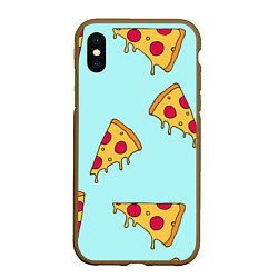 Чехол iPhone XS Max матовый Ароматная пицца, цвет: 3D-коричневый