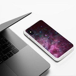 Чехол iPhone XS Max матовый Birth and death of stars, цвет: 3D-белый — фото 2