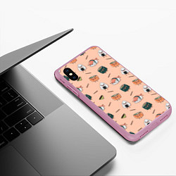 Чехол iPhone XS Max матовый Суши, цвет: 3D-розовый — фото 2