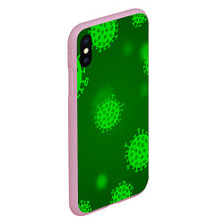 Чехол iPhone XS Max матовый CORONA-19, цвет: 3D-розовый — фото 2
