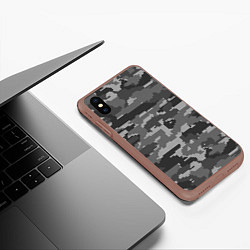 Чехол iPhone XS Max матовый ВЯЗАНЫЙ КАМУФЛЯЖ, цвет: 3D-коричневый — фото 2