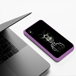 Чехол iPhone XS Max матовый Finger, цвет: 3D-фиолетовый — фото 2
