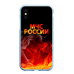 Чехол iPhone XS Max матовый МЧС России, цвет: 3D-голубой
