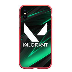 Чехол iPhone XS Max матовый VALORANT, цвет: 3D-красный