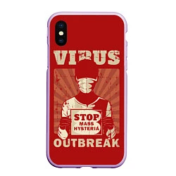 Чехол iPhone XS Max матовый Virus Outbreak, цвет: 3D-сиреневый