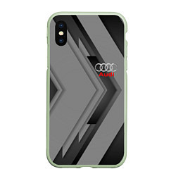 Чехол iPhone XS Max матовый AUDI, цвет: 3D-салатовый