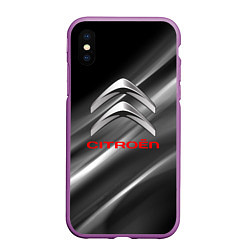 Чехол iPhone XS Max матовый CITROEN, цвет: 3D-фиолетовый