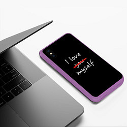 Чехол iPhone XS Max матовый I Love myself, цвет: 3D-фиолетовый — фото 2
