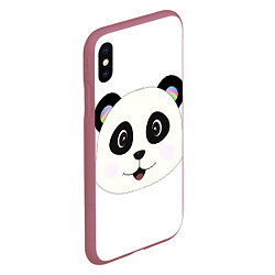 Чехол iPhone XS Max матовый Panda, цвет: 3D-малиновый — фото 2