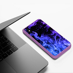 Чехол iPhone XS Max матовый ОГОНЬ, цвет: 3D-фиолетовый — фото 2