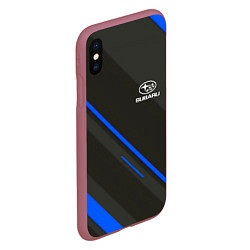 Чехол iPhone XS Max матовый SUBARU, цвет: 3D-малиновый — фото 2