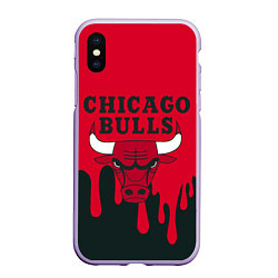 Чехол iPhone XS Max матовый Chicago Bulls, цвет: 3D-светло-сиреневый