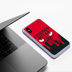 Чехол iPhone XS Max матовый Chicago Bulls, цвет: 3D-светло-сиреневый — фото 2