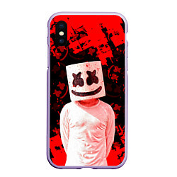 Чехол iPhone XS Max матовый Fortnite Marshmello, цвет: 3D-светло-сиреневый