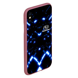 Чехол iPhone XS Max матовый SUBARU, цвет: 3D-малиновый — фото 2