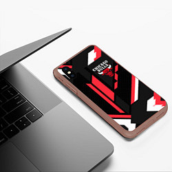 Чехол iPhone XS Max матовый CHICAGO BULLS, цвет: 3D-коричневый — фото 2